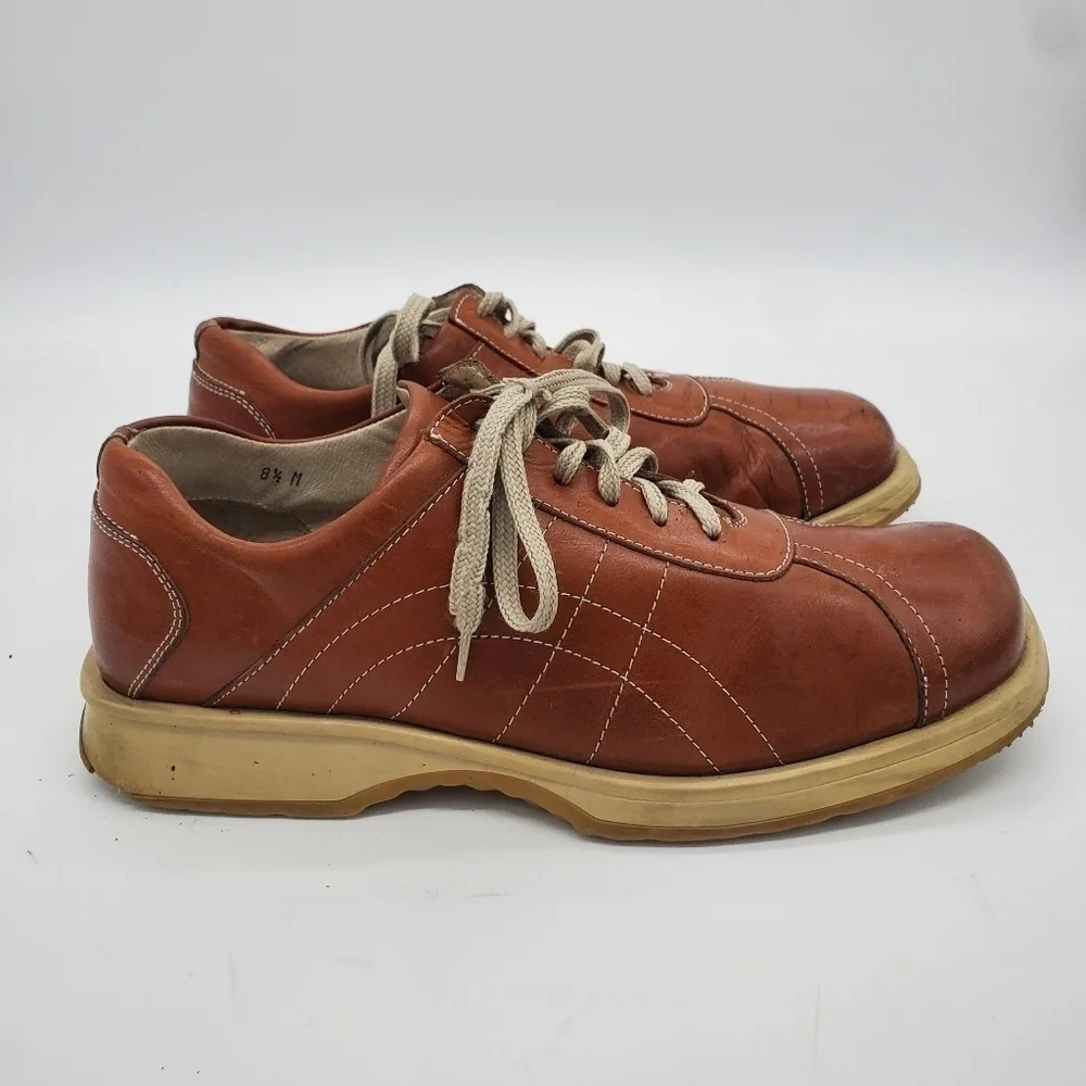 ALFANI Casual Men Leather Shoes Size 8.5M Made In Italy Brown